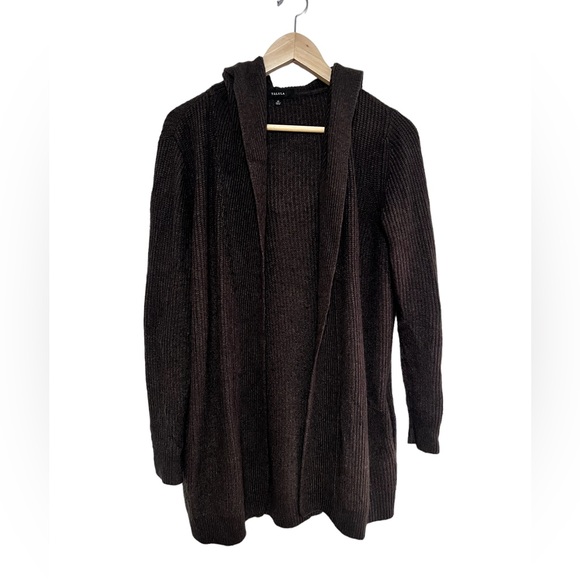 Aritzia Sweaters - ARITZIA TALULA Hooded Angora Cashmere Olive Green Open Front Cardigan Sweater
